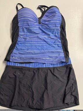 Tankini and skirt bathing suit set